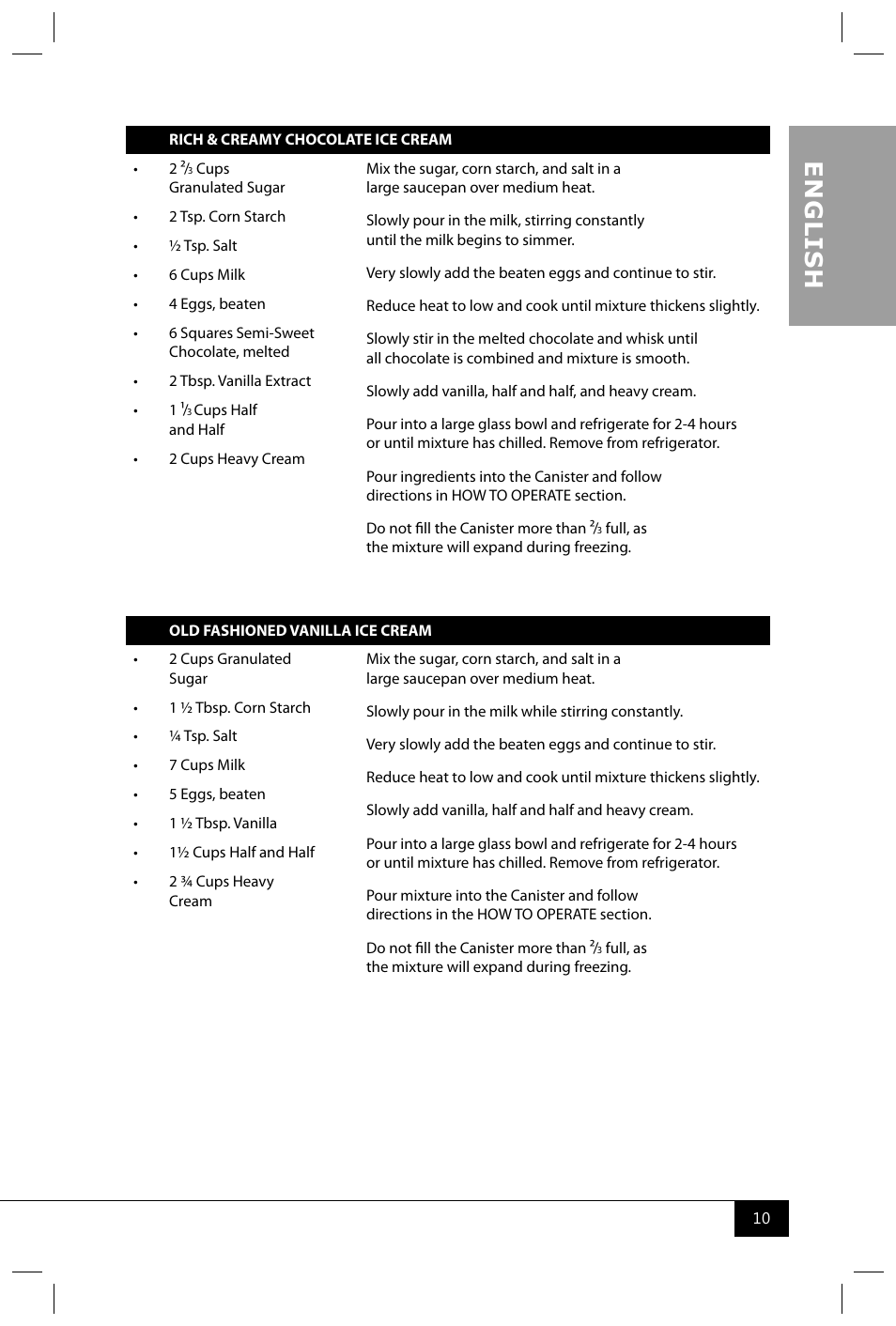 En g li s h | Nostalgia Electrics ICMP400WD User Manual | Page 12 / 16