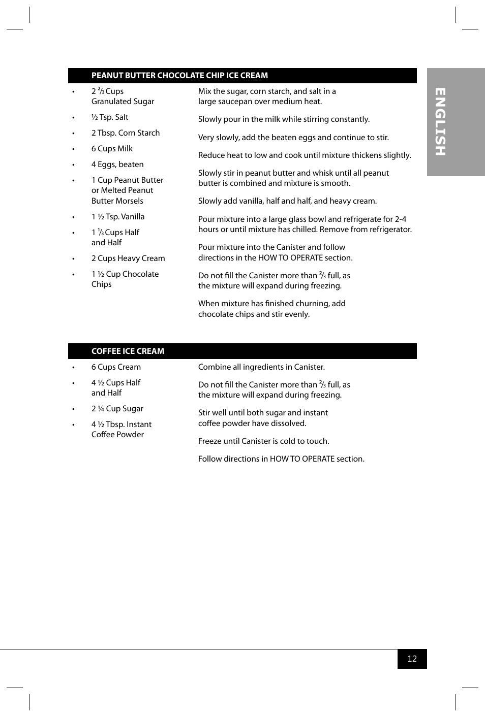 En g li s h | Nostalgia Electrics ICMP400WD User Manual | Page 14 / 16