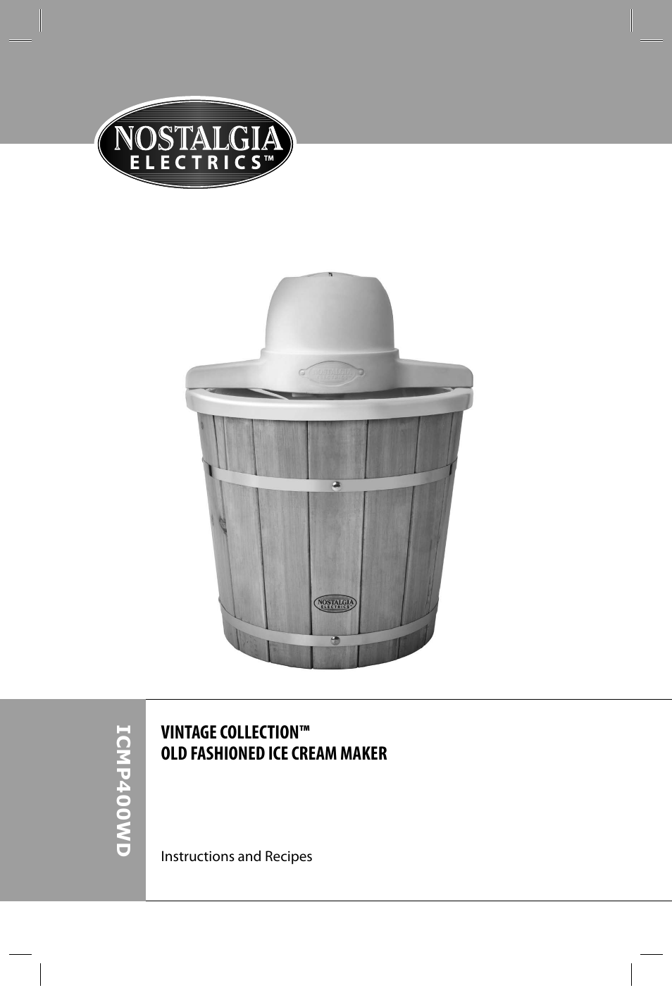 Nostalgia Electrics ICMP400WD User Manual | Page 2 / 16