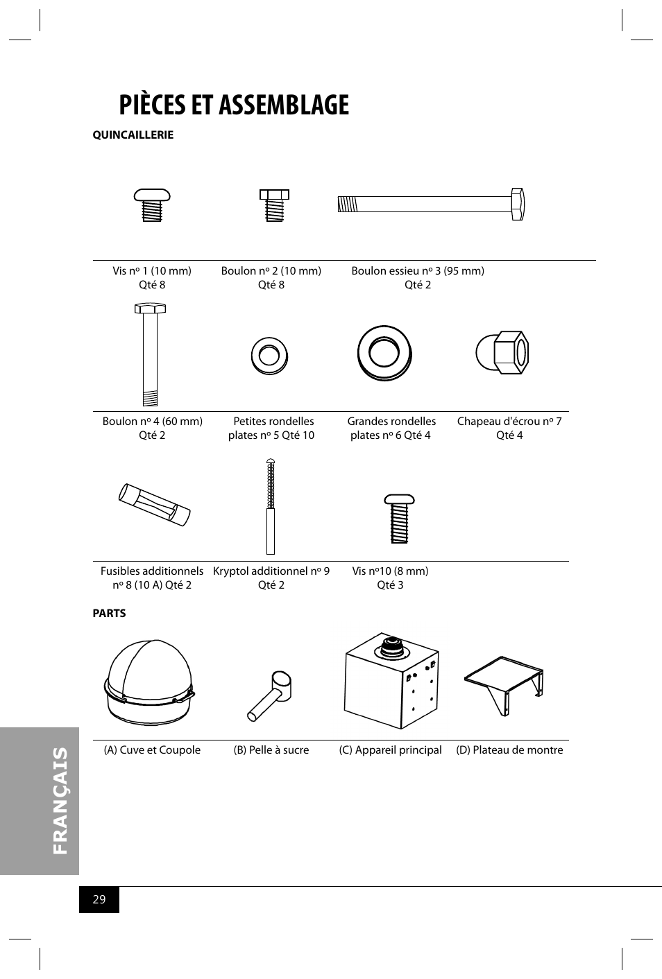 Pièces et assemblage | Nostalgia Electrics CCM600 User Manual | Page 31 / 40
