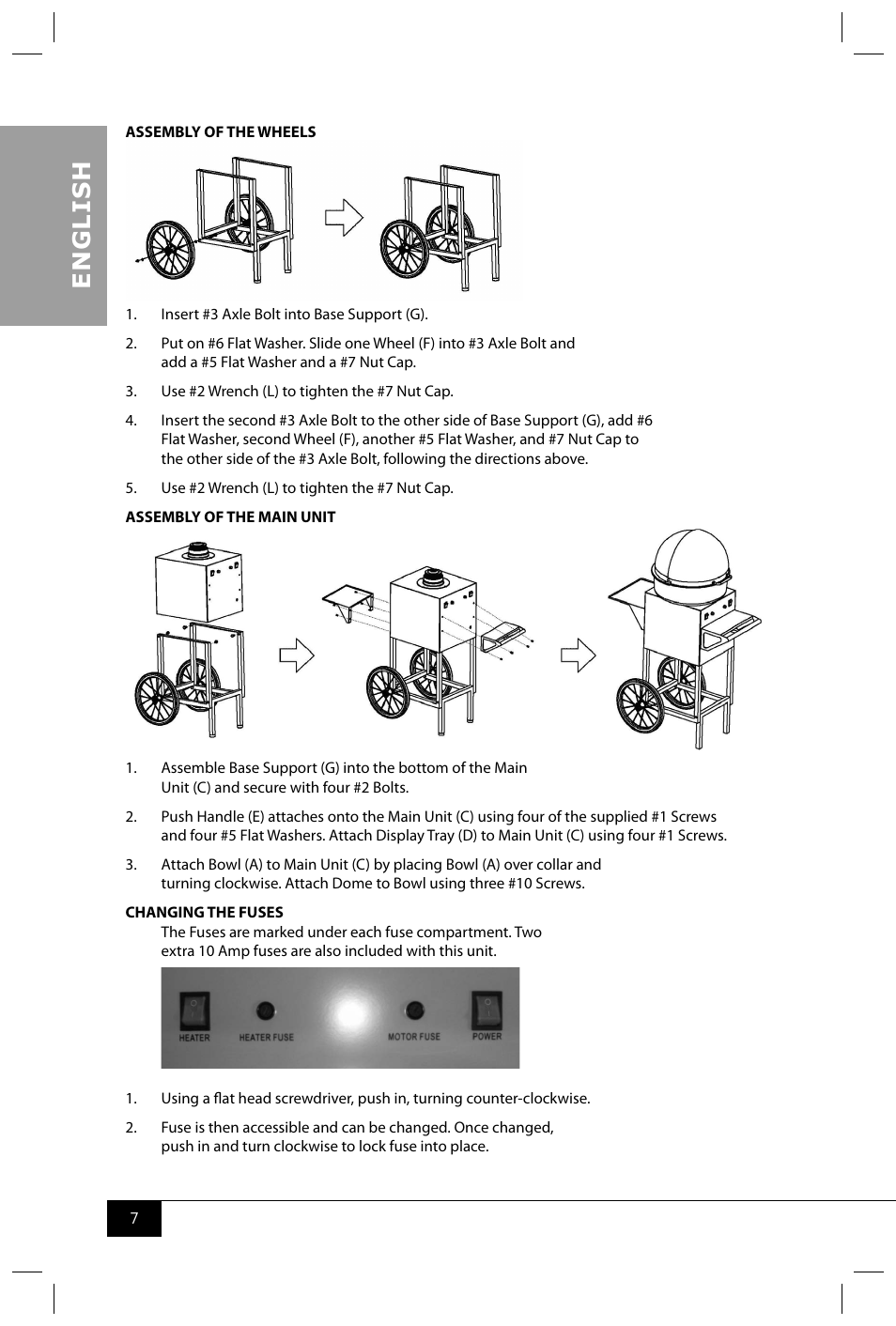 En g li s h | Nostalgia Electrics CCM600 User Manual | Page 9 / 40