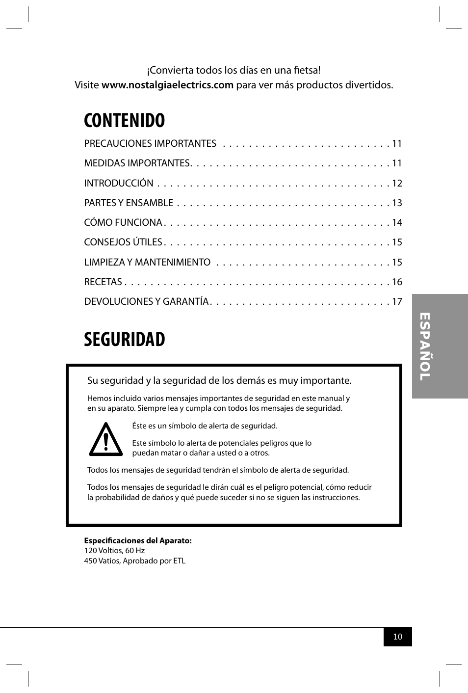 Nostalgia Electrics PCM305 User Manual | Page 12 / 28