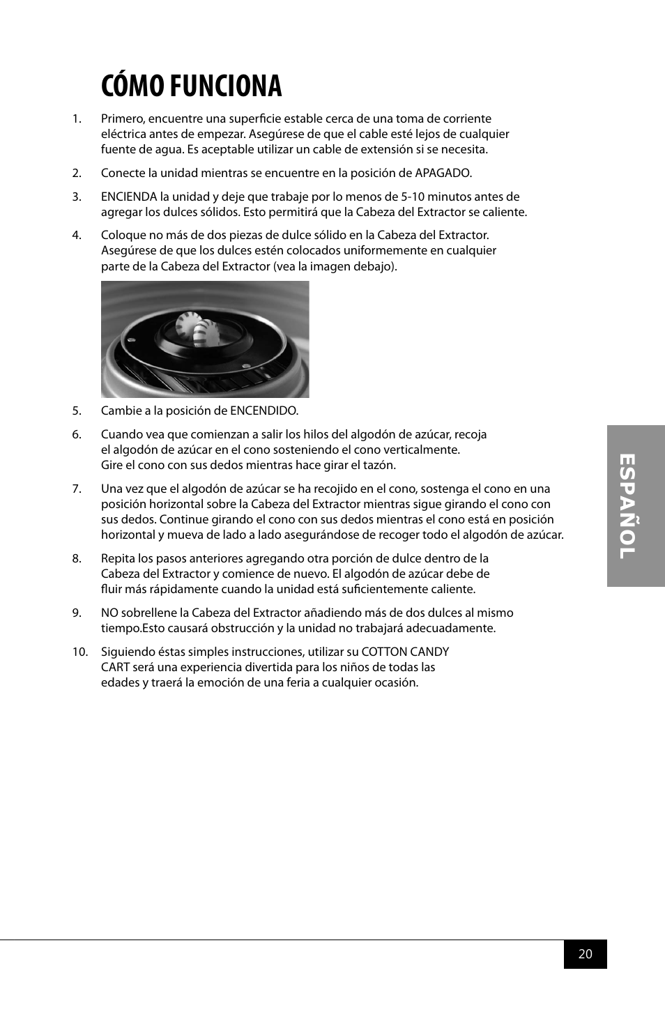 Cómo funciona | Nostalgia Electrics CCM510 User Manual | Page 22 / 36