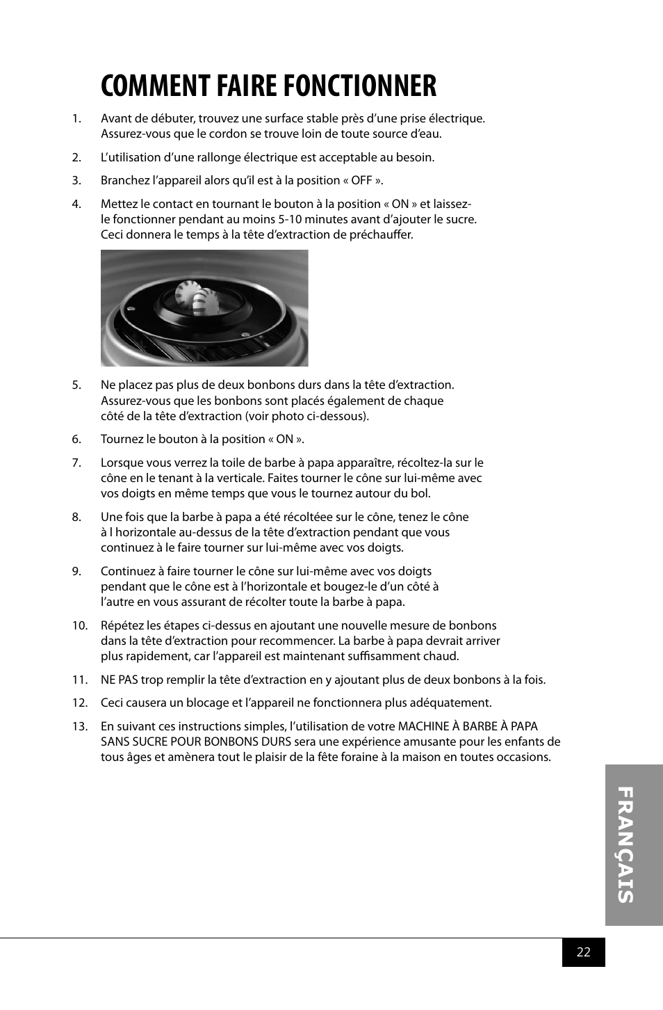 Comment faire fonctionner | Nostalgia Electrics PCM805 User Manual | Page 24 / 28