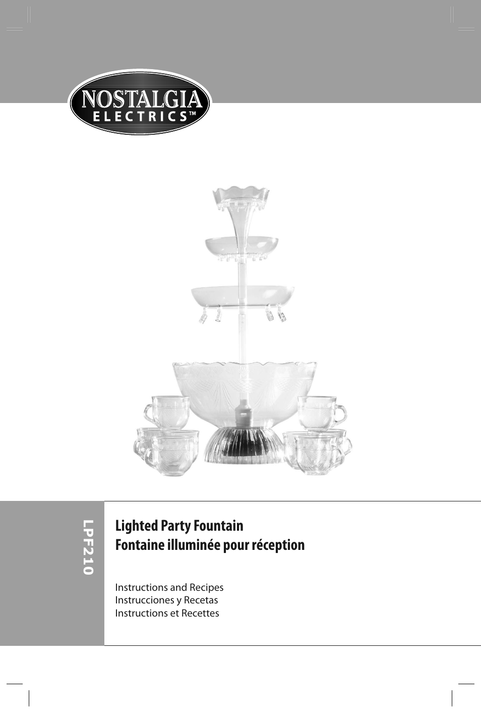 Nostalgia Electrics LPF210 User Manual | Page 2 / 26