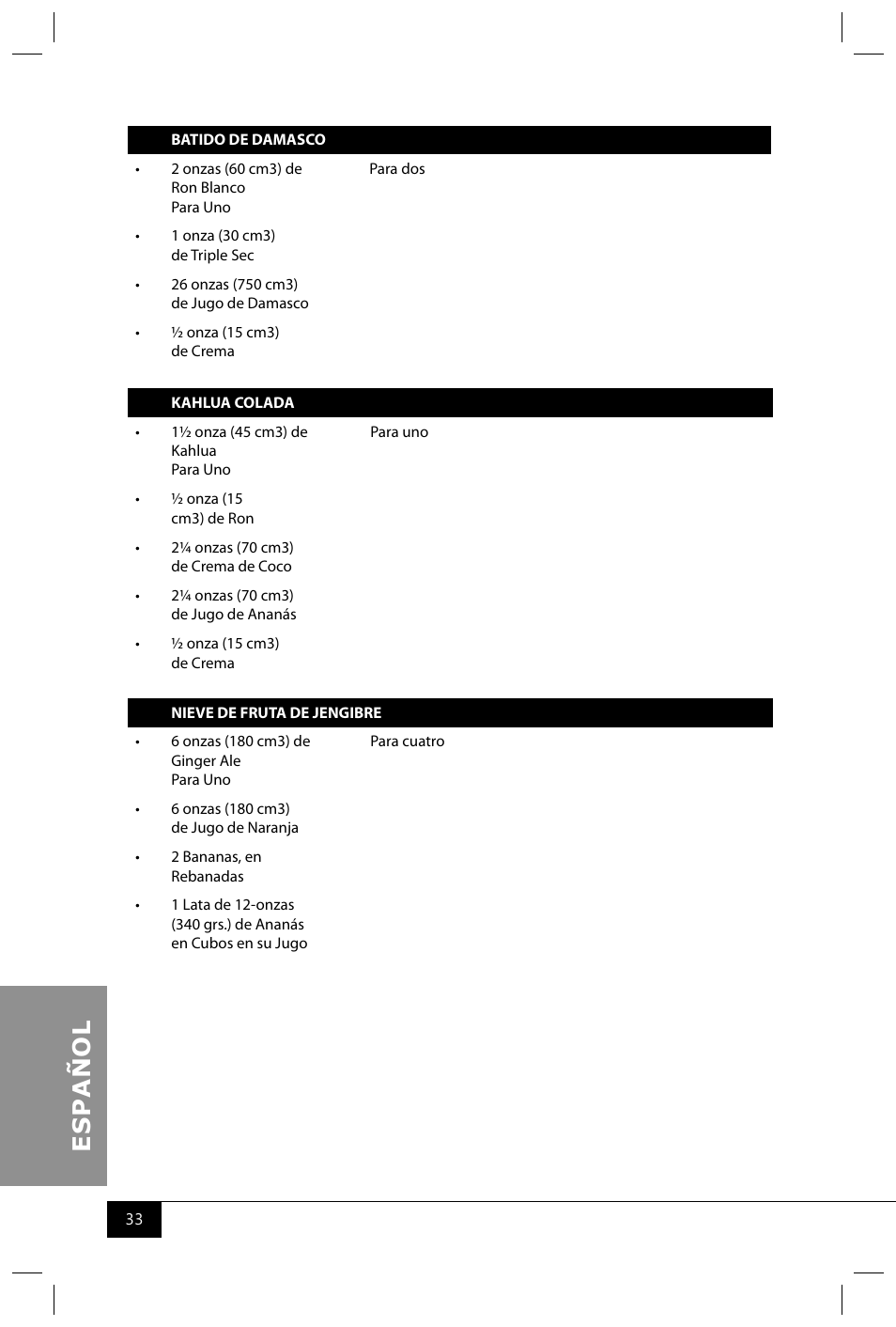 Nostalgia Electrics HSB590 User Manual | Page 35 / 38