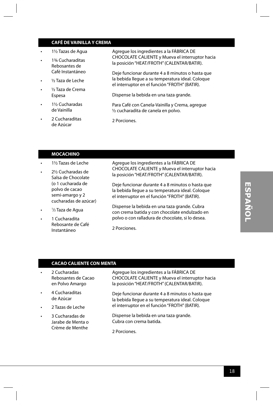 Nostalgia Electrics HCM700 SERIES User Manual | Page 20 / 32