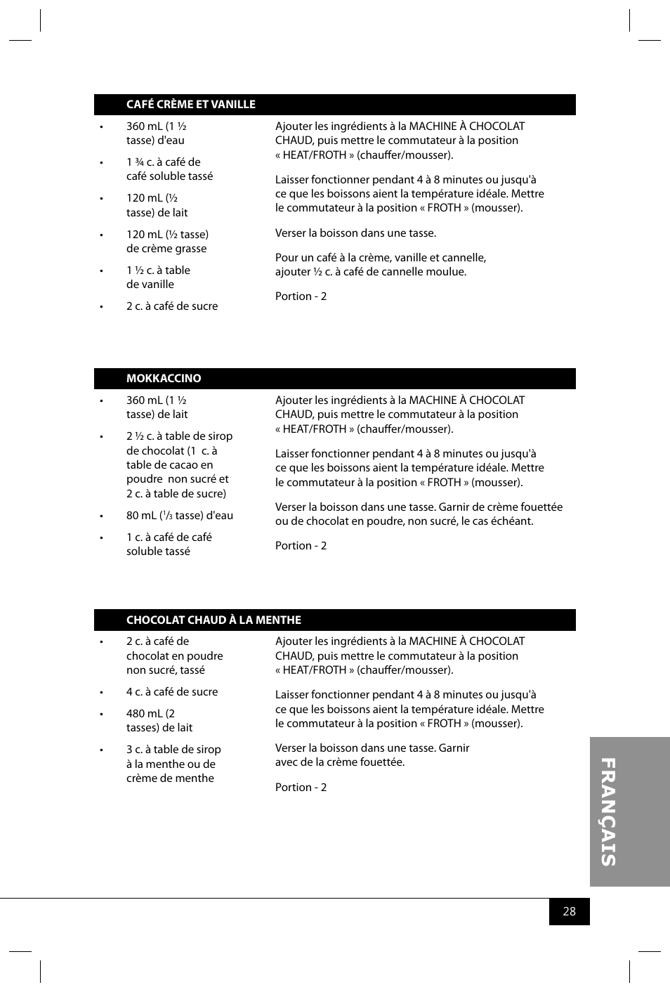 Nostalgia Electrics HCM700 SERIES User Manual | Page 30 / 32