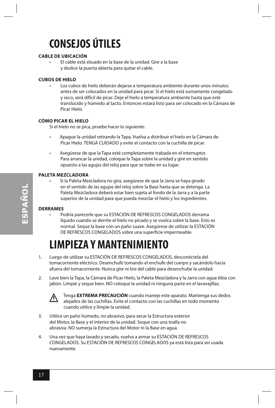 Consejos útiles, Limpieza y mantenimiento | Nostalgia Electrics FBS400 RETRO RED User Manual | Page 19 / 34