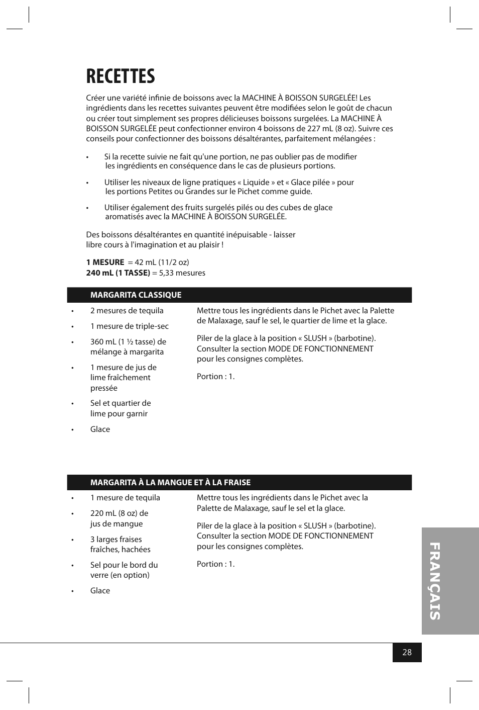 Recettes | Nostalgia Electrics FBS400 RETRO RED User Manual | Page 30 / 34