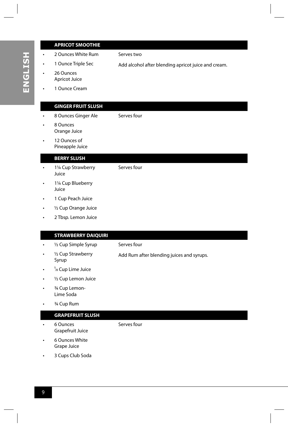 En g li s h | Nostalgia Electrics RSM650 User Manual | Page 11 / 32