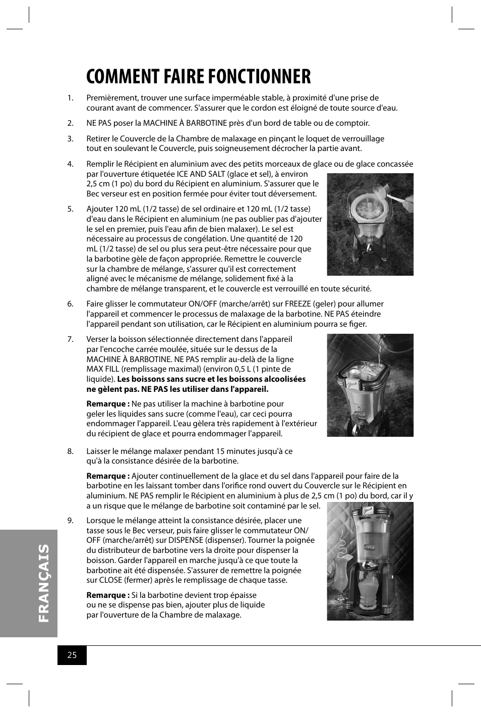 Comment faire fonctionner | Nostalgia Electrics RSM650 User Manual | Page 27 / 32