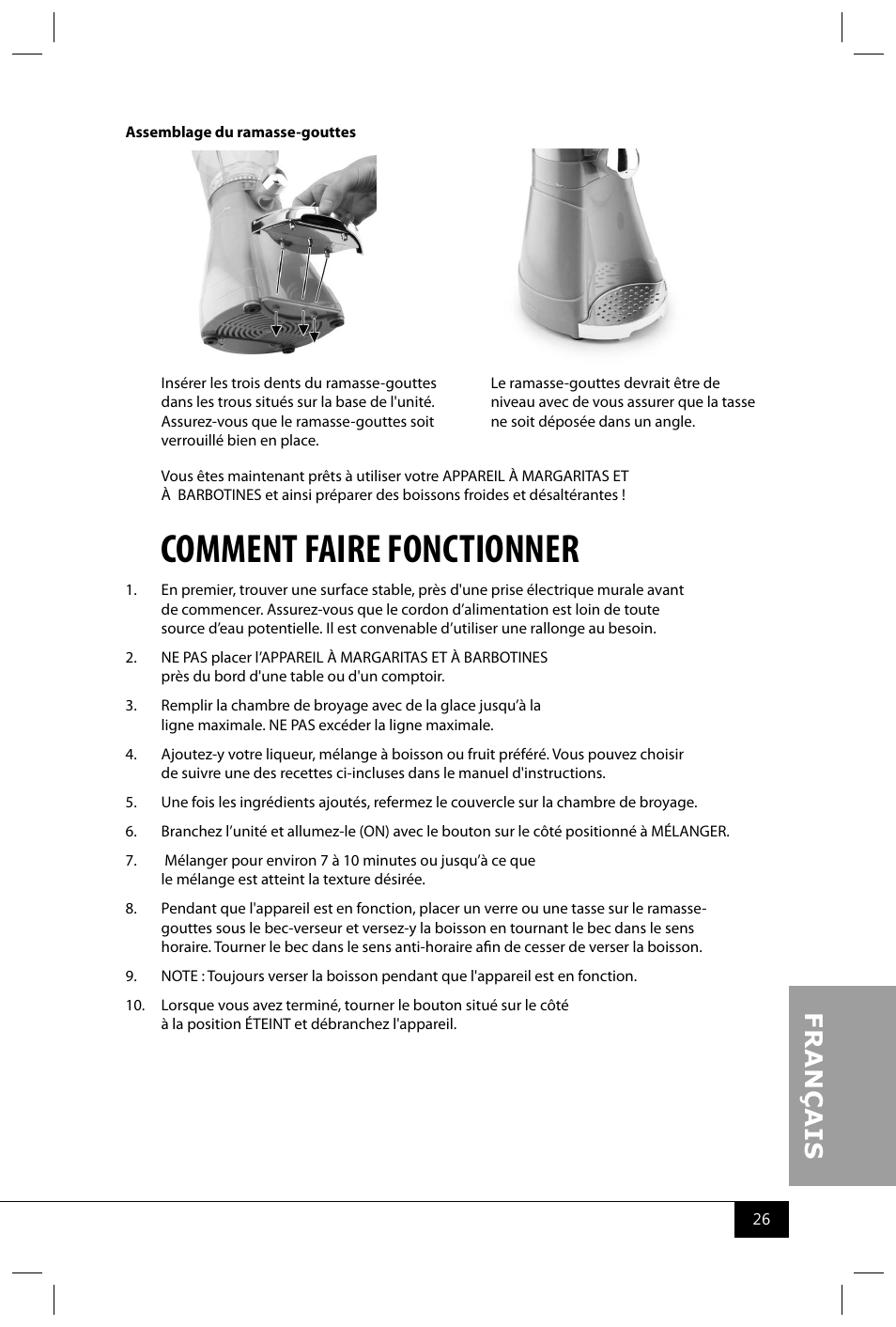 Comment faire fonctionner | Nostalgia Electrics MSB64 SERIES User Manual | Page 28 / 34