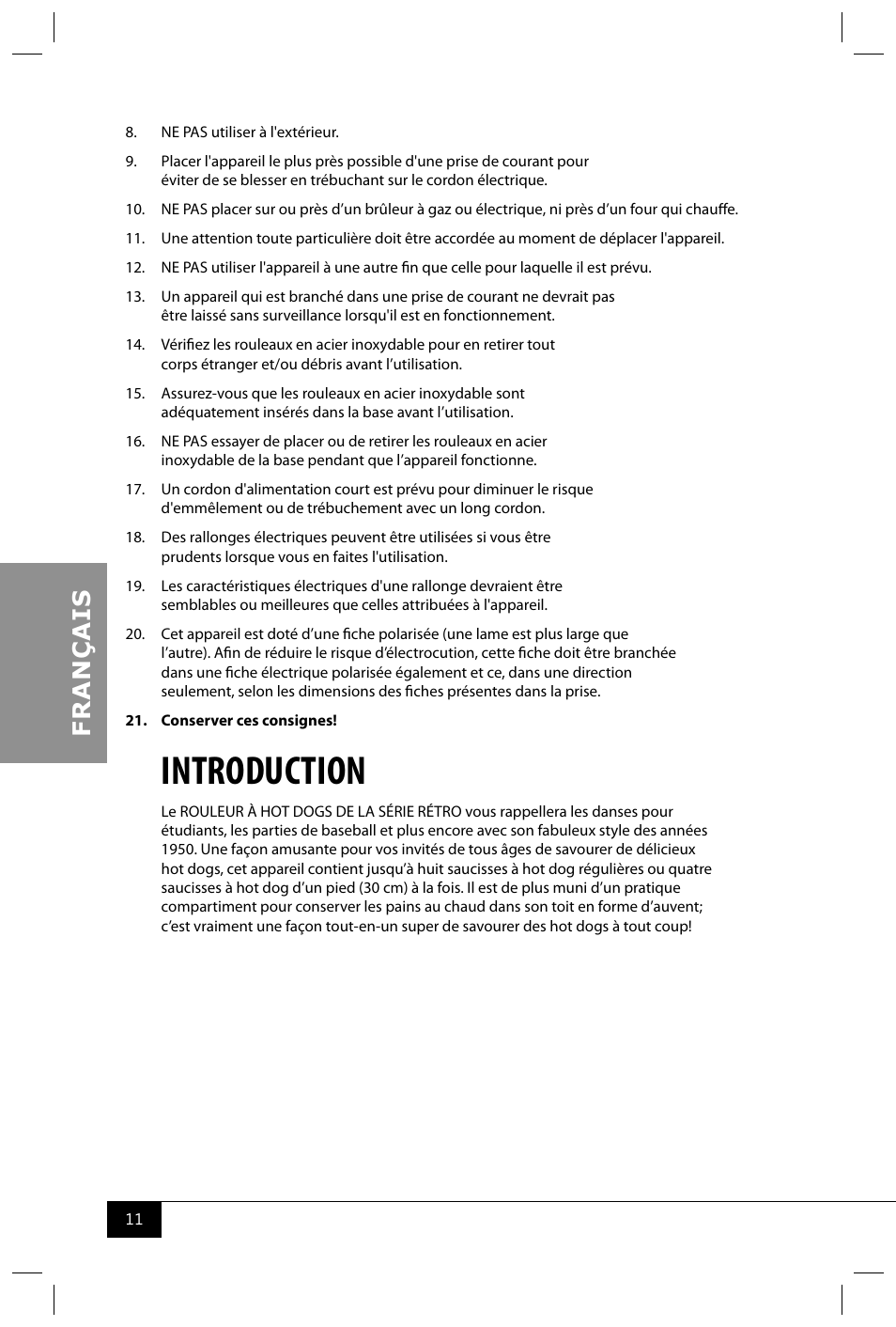 Introduction | Nostalgia Electrics RHD800 User Manual | Page 13 / 24