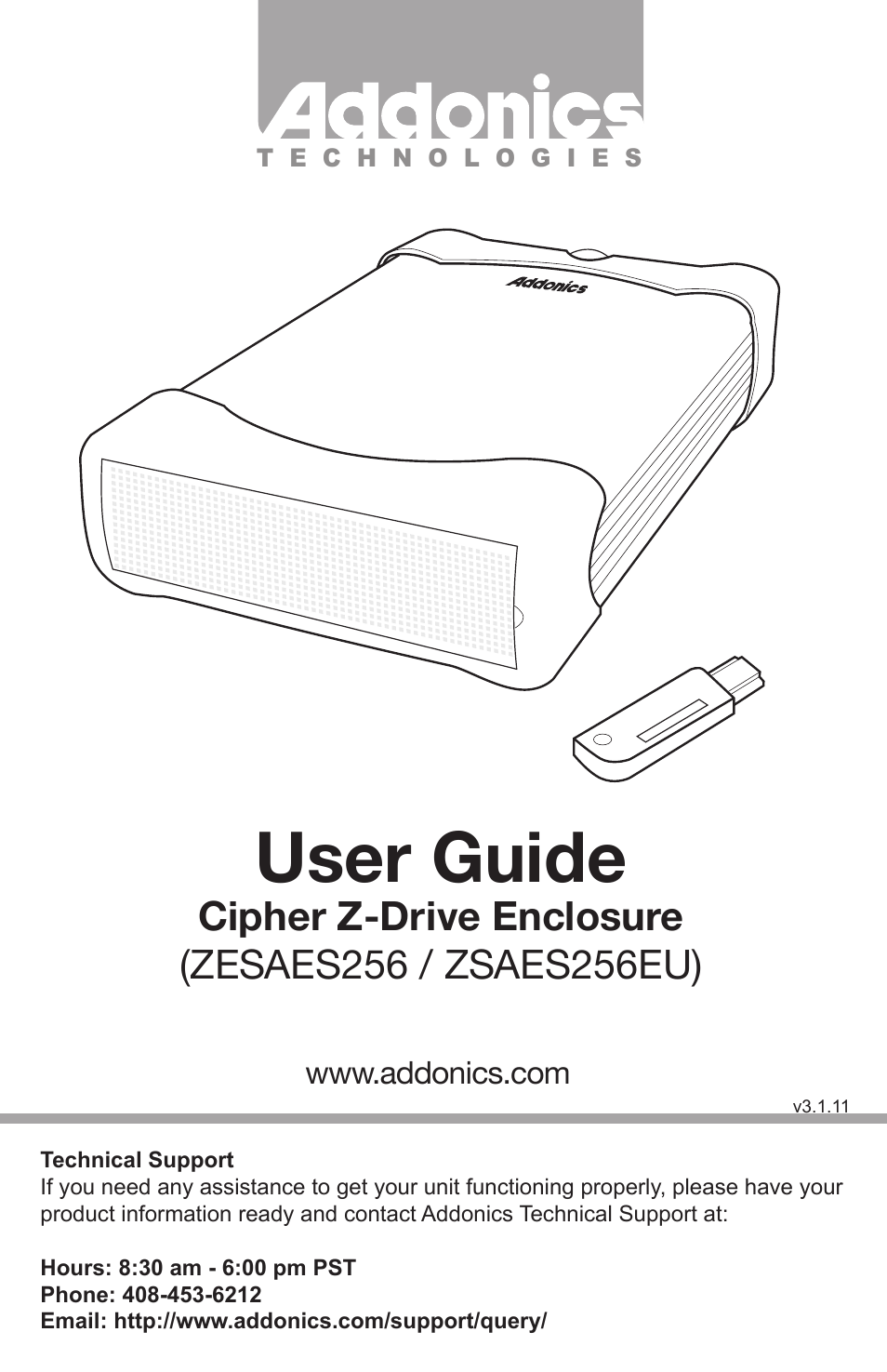 Addonics Technologies ZSAES256EU User Manual | 4 pages