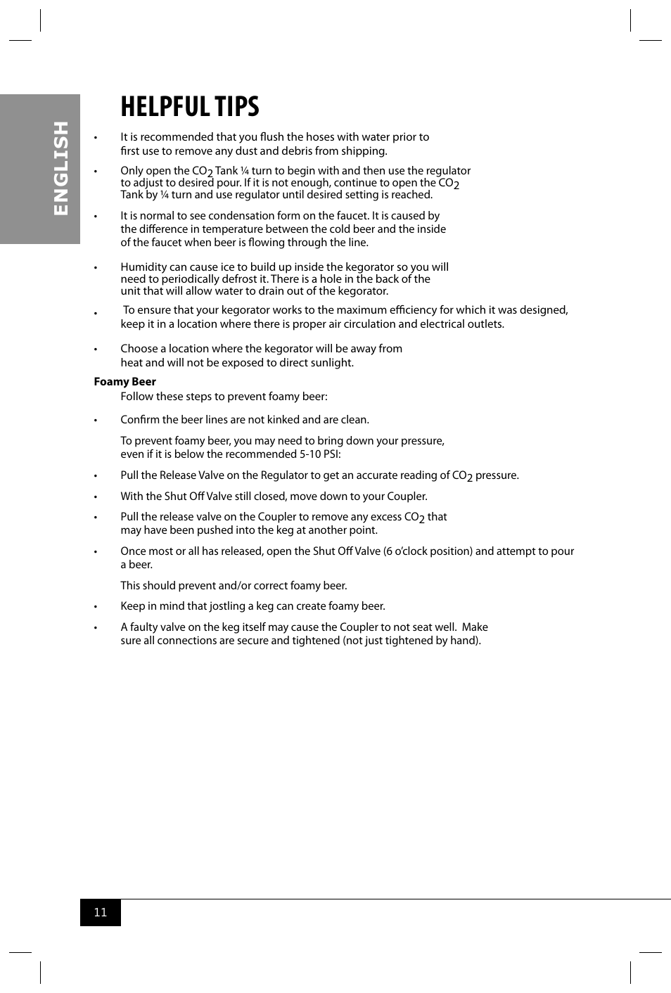 Helpful tips, En g li s h | Nostalgia Electrics KEG8000 RETRO RED User Manual | Page 13 / 16