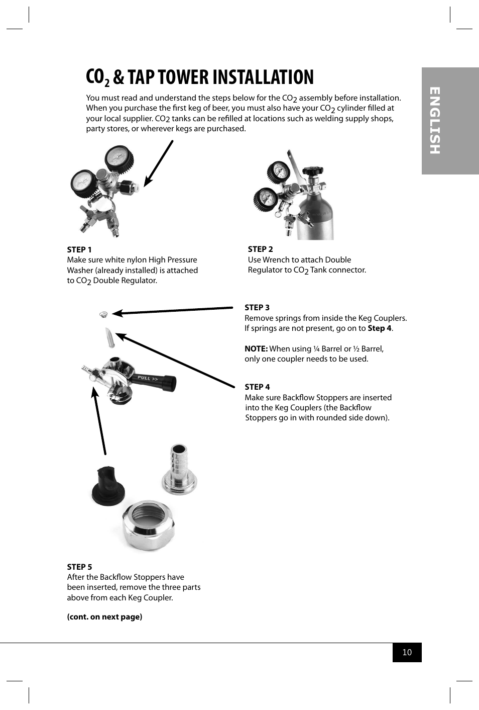 Tap tower installation, En g li s h | Nostalgia Electrics KRS6100 SERIES User Manual | Page 12 / 18
