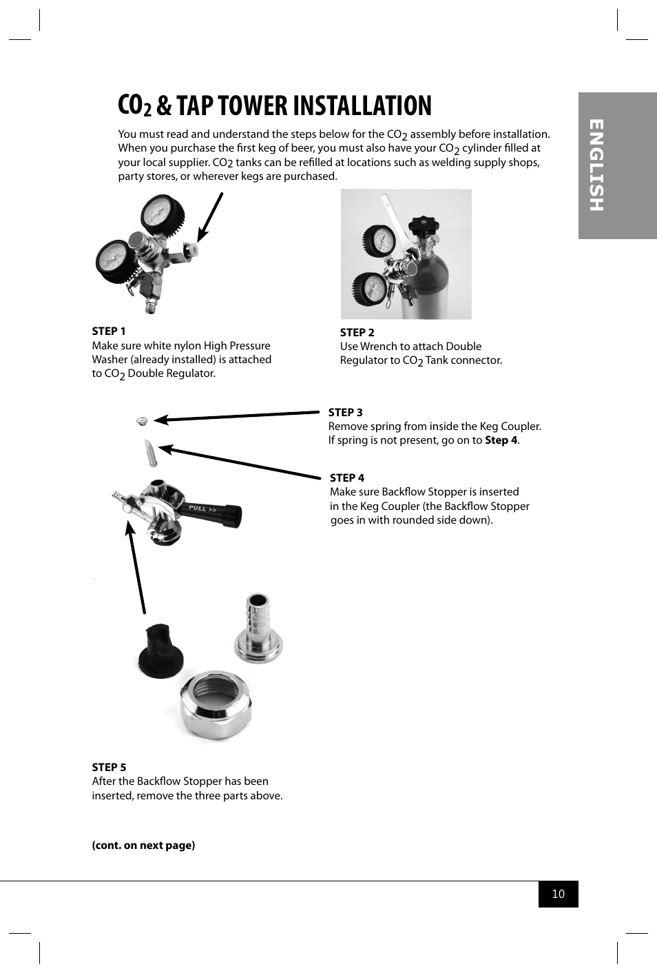 Tap tower installation, En g li s h | Nostalgia Electrics KRS2150 SERIES User Manual | Page 12 / 18