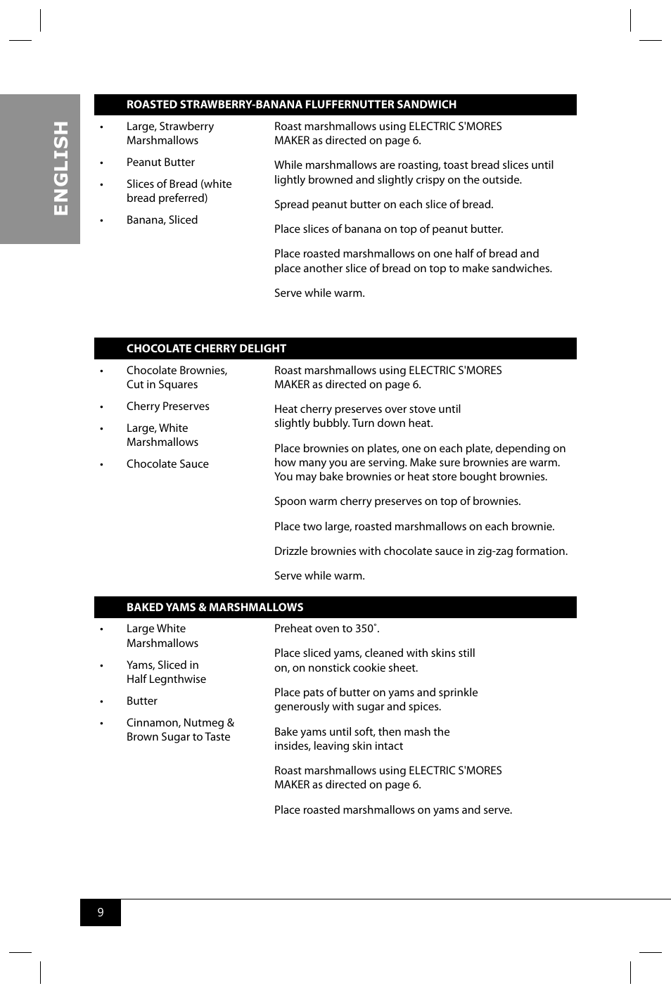 En g li s h | Nostalgia Electrics SMM200 User Manual | Page 11 / 32