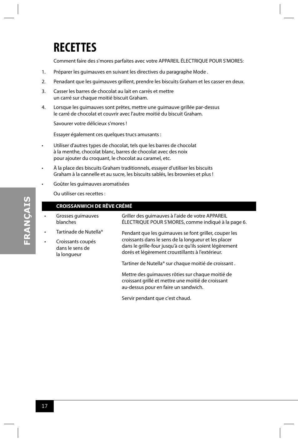 Recettes | Nostalgia Electrics SMM200 User Manual | Page 19 / 32