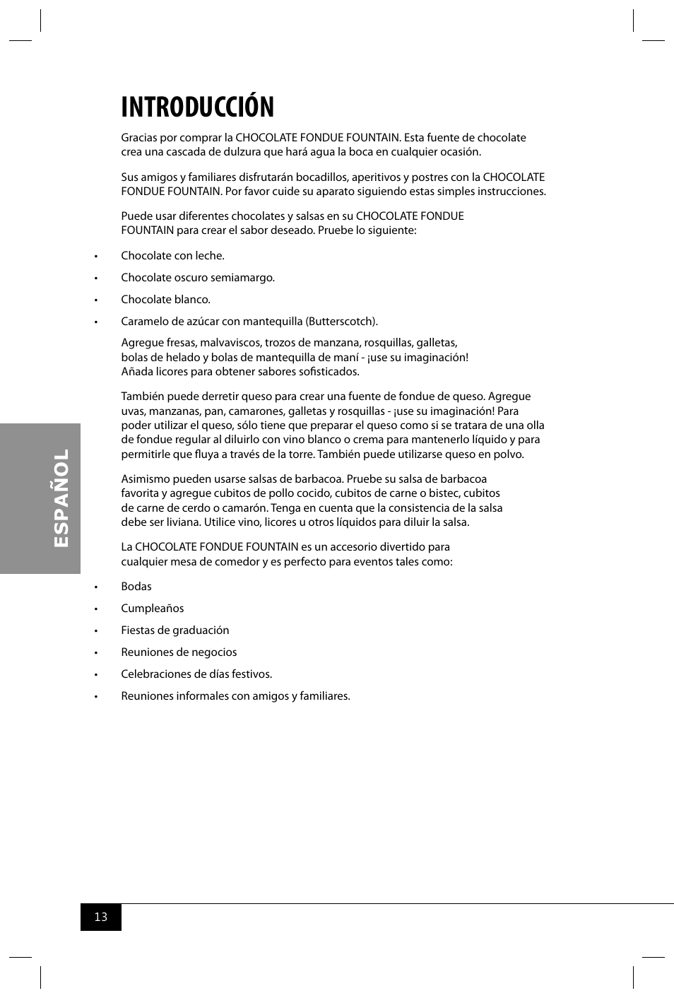 Introducción | Nostalgia Electrics CFF965 User Manual | Page 15 / 28