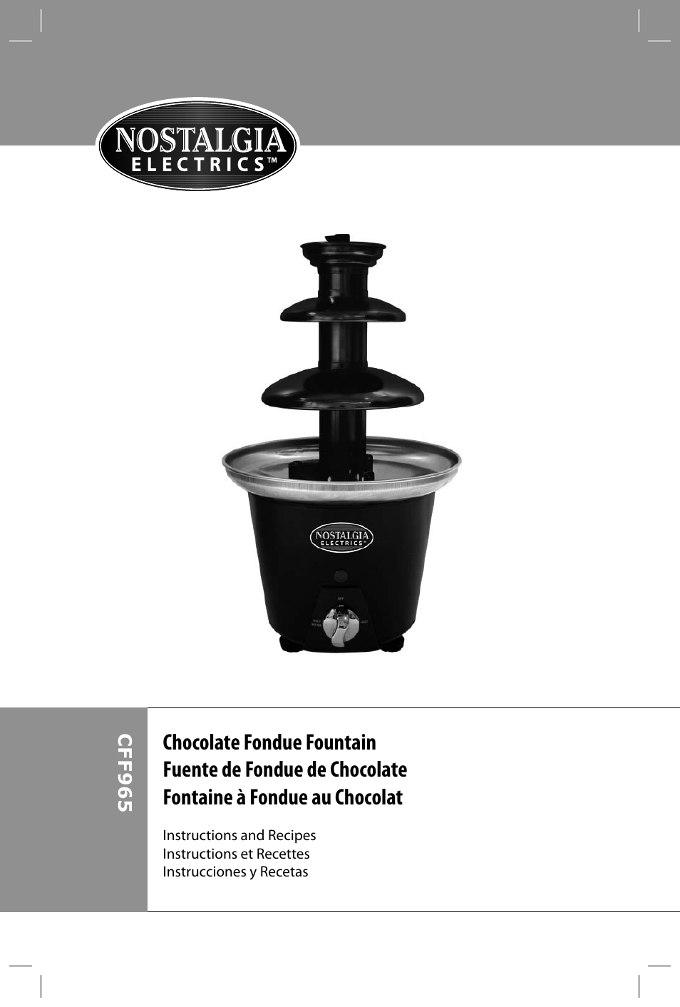 Nostalgia Electrics CFF965 User Manual | Page 2 / 28