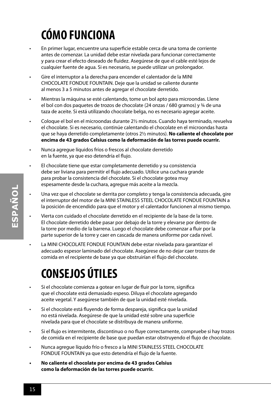 Cómo funciona, Consejos útiles | Nostalgia Electrics CFF960 User Manual | Page 17 / 28