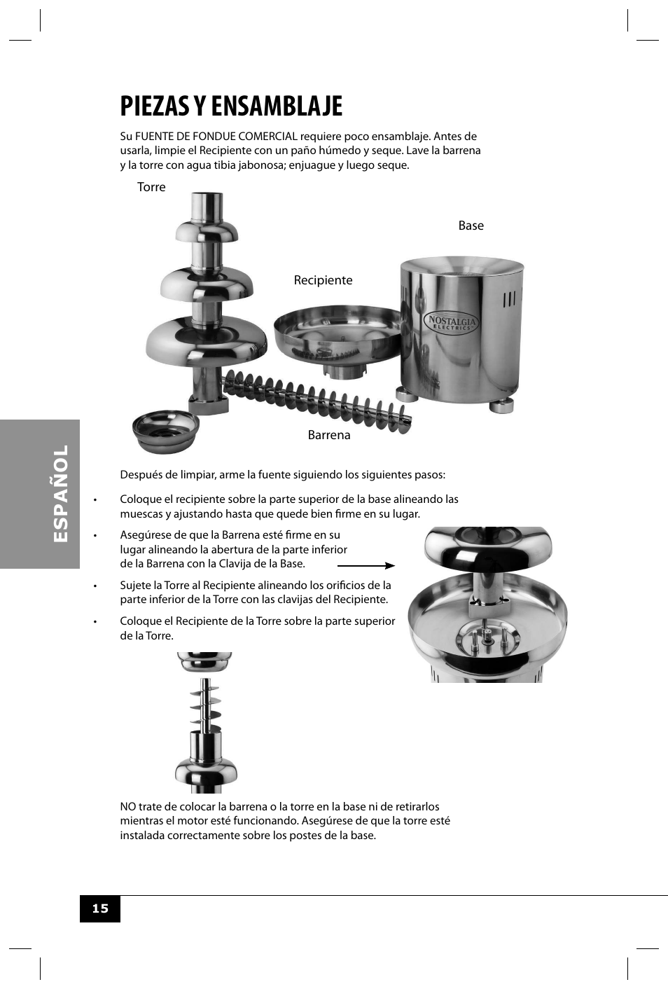 Piezas y ensamblaje | Nostalgia Electrics CFF552 User Manual | Page 17 / 30
