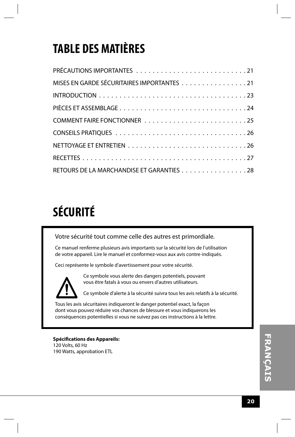 Nostalgia Electrics CFF552 User Manual | Page 22 / 30