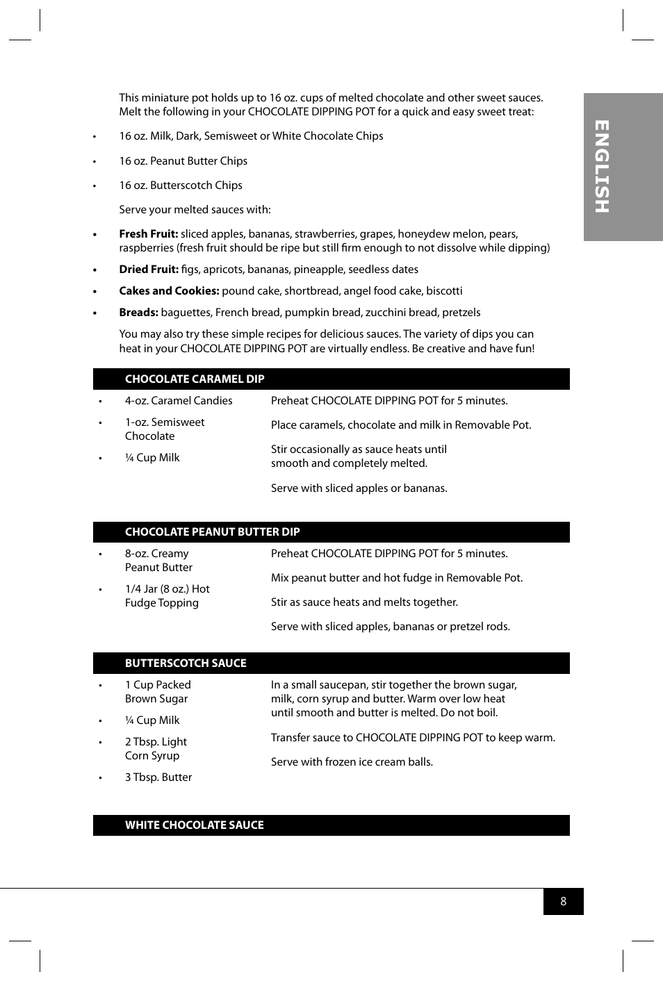 En g li s h | Nostalgia Electrics CD070 User Manual | Page 10 / 30