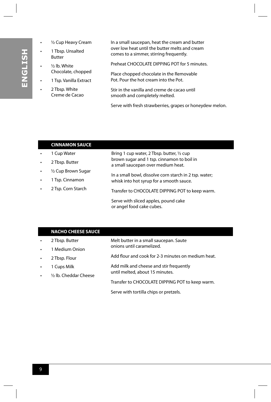 En g li s h | Nostalgia Electrics CD070 User Manual | Page 11 / 30