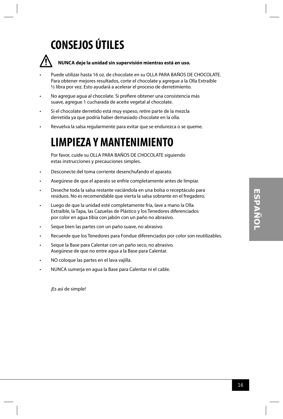 Consejos útiles, Limpieza y mantenimiento | Nostalgia Electrics CD070 User Manual | Page 18 / 30
