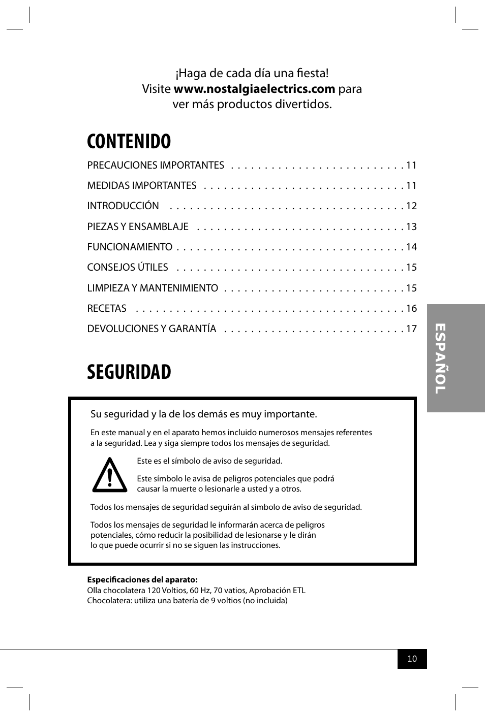 Nostalgia Electrics HCC360 User Manual | Page 12 / 28