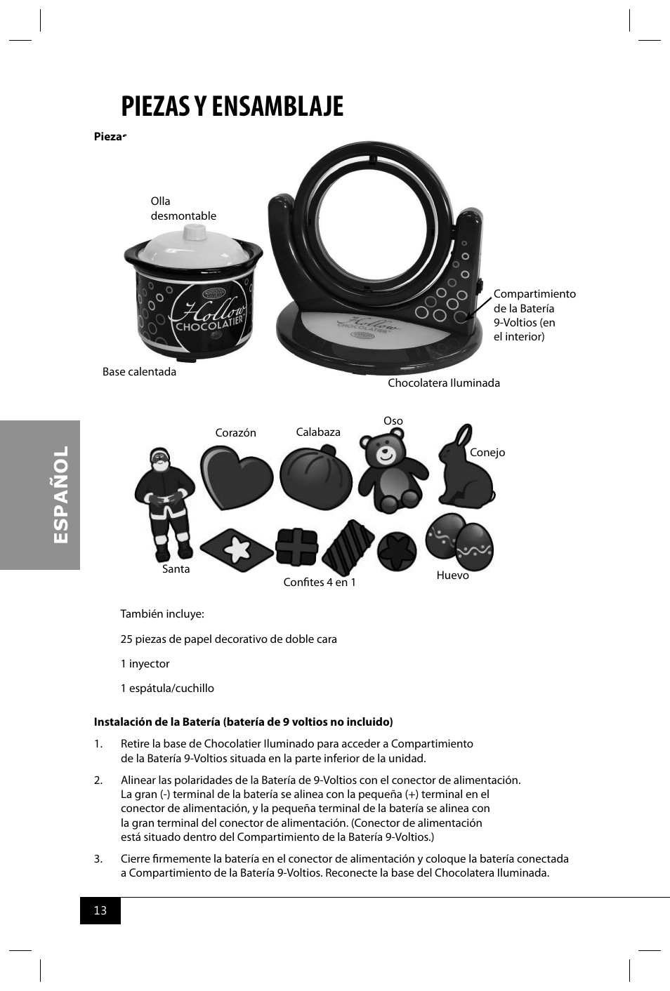 Piezas y ensamblaje | Nostalgia Electrics HCC360 User Manual | Page 15 / 28