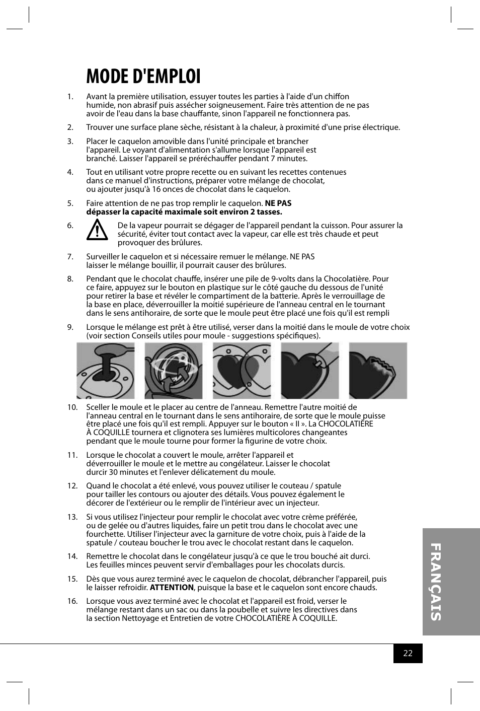 Mode d'emploi | Nostalgia Electrics HCC360 User Manual | Page 24 / 28