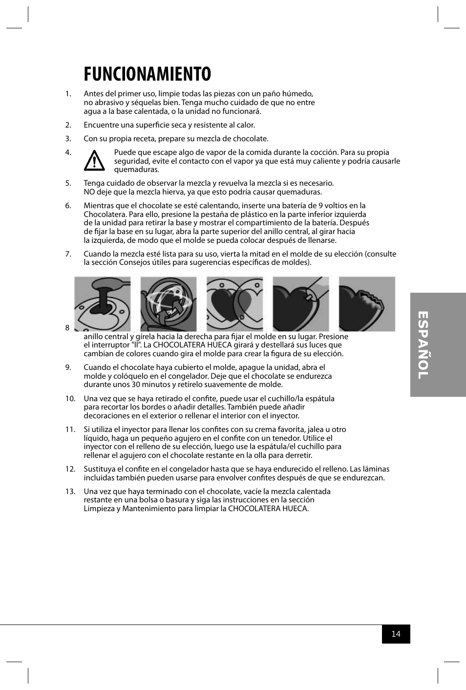 Funcionamiento | Nostalgia Electrics HCC100NP User Manual | Page 16 / 28