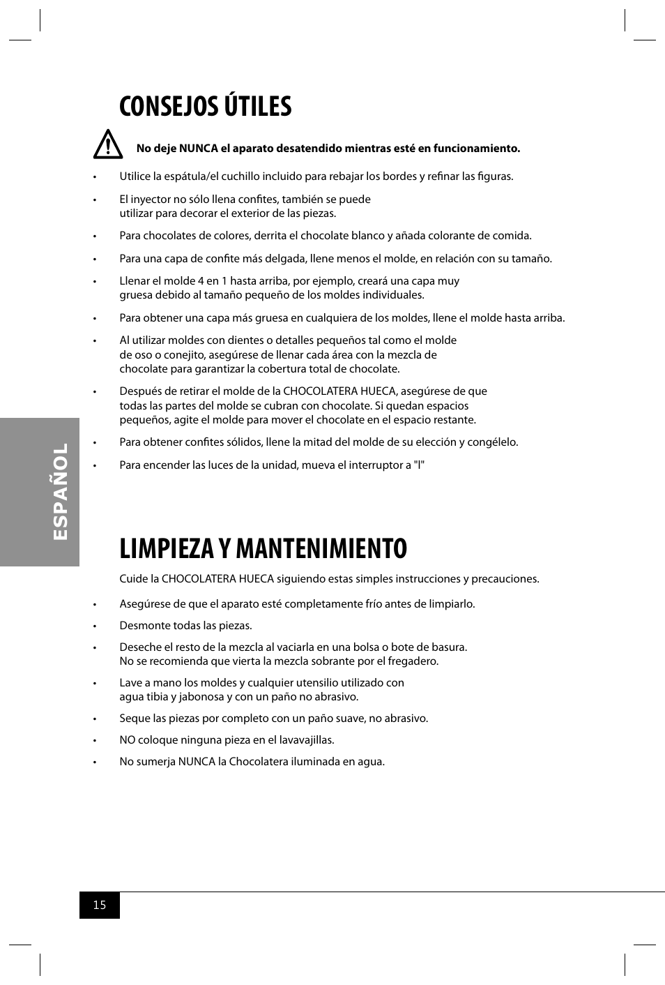 Consejos útiles, Limpieza y mantenimiento | Nostalgia Electrics HCC100NP User Manual | Page 17 / 28