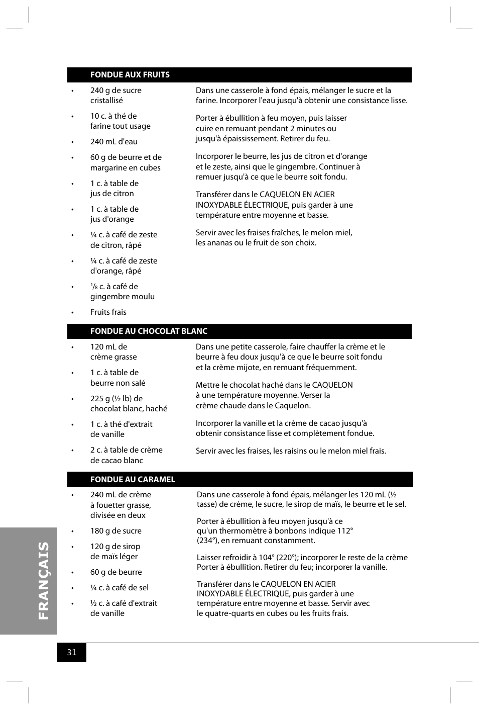 Nostalgia Electrics FPS200 SERIES User Manual | Page 33 / 38