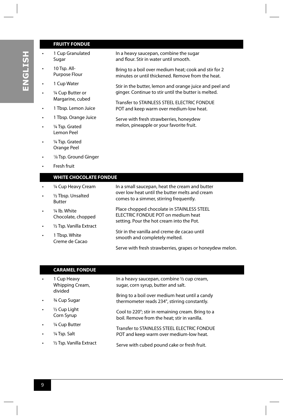 En g li s h | Nostalgia Electrics FPR200 SERIES User Manual | Page 11 / 34