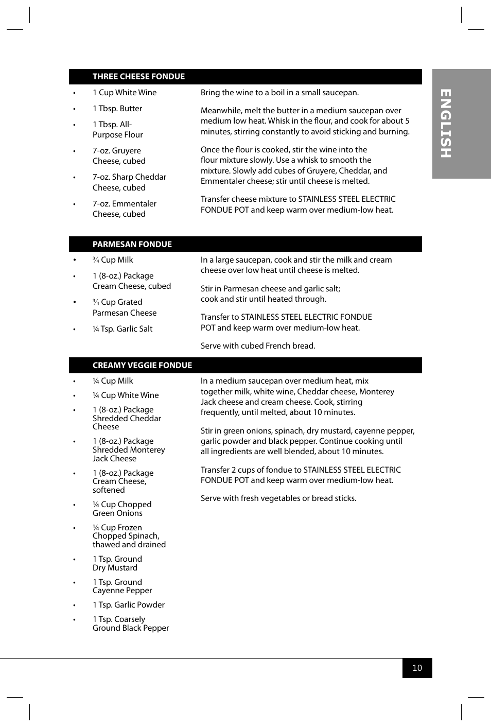 En g li s h | Nostalgia Electrics FPR200 SERIES User Manual | Page 12 / 34