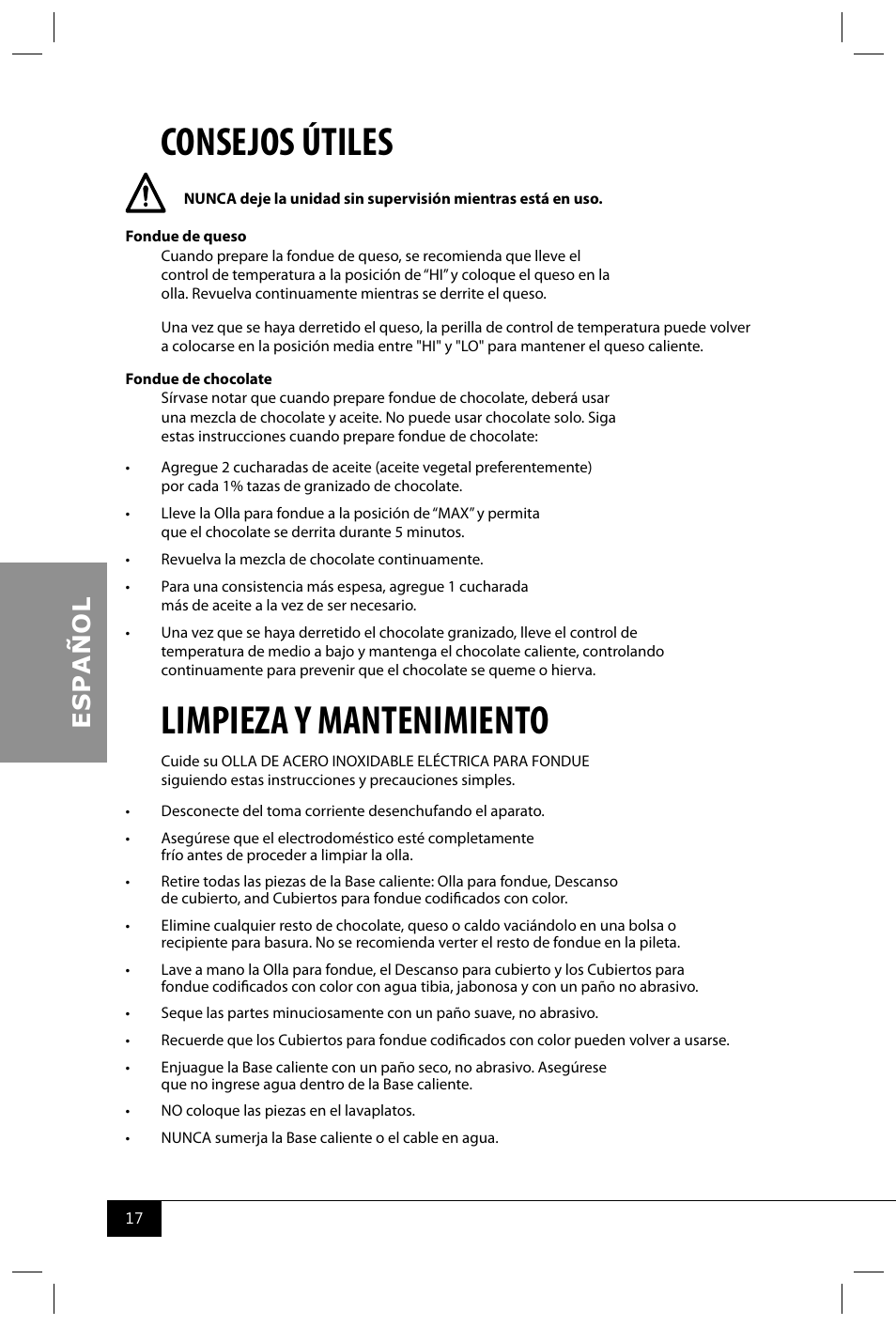 Consejos útiles, Limpieza y mantenimiento | Nostalgia Electrics FPR200 SERIES User Manual | Page 19 / 34