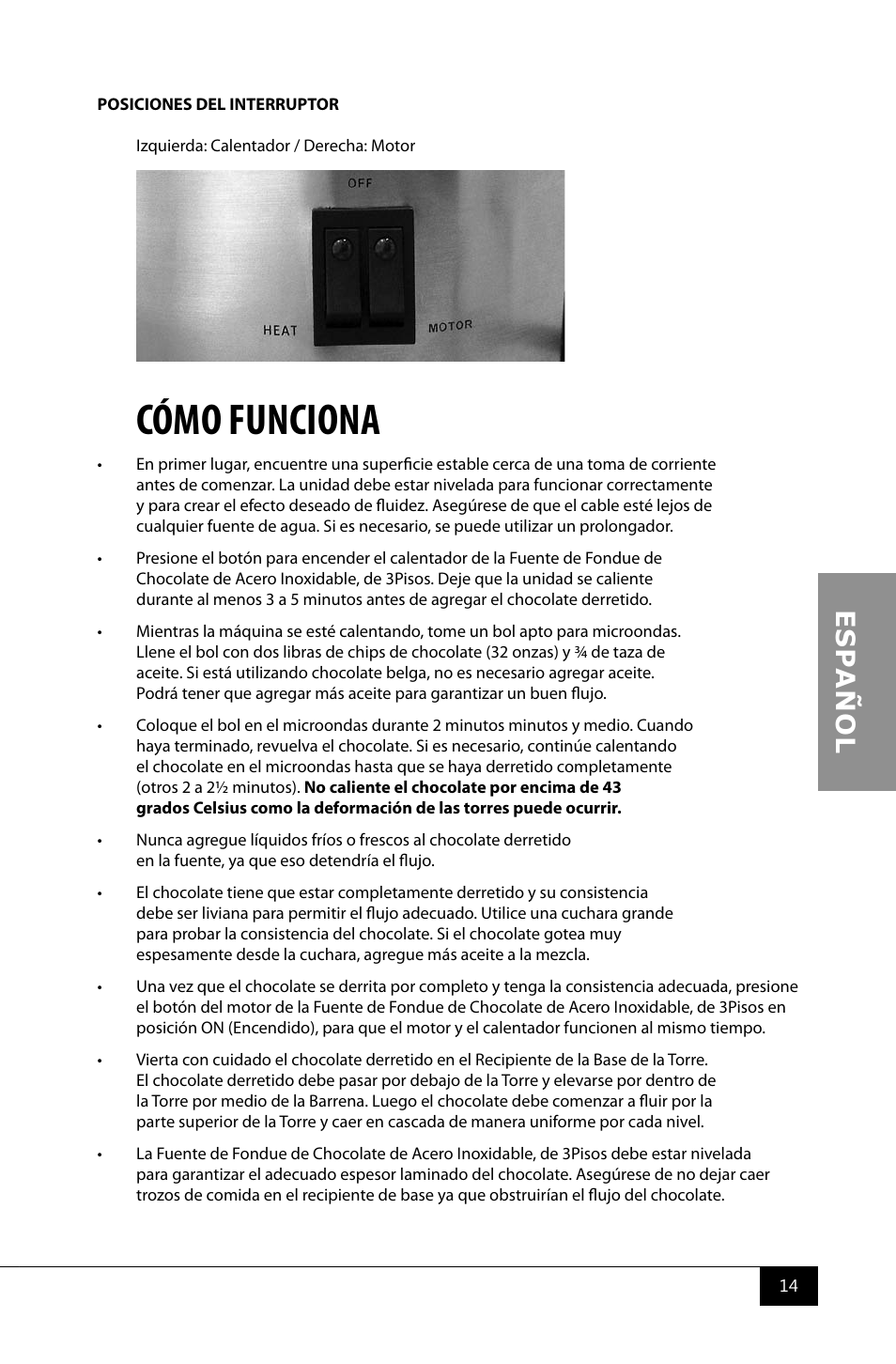 Cómo funciona | Nostalgia Electrics CFF986 User Manual | Page 16 / 28