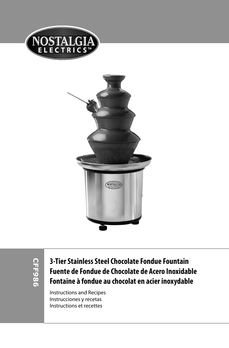 Nostalgia Electrics CFF986 User Manual | Page 2 / 28