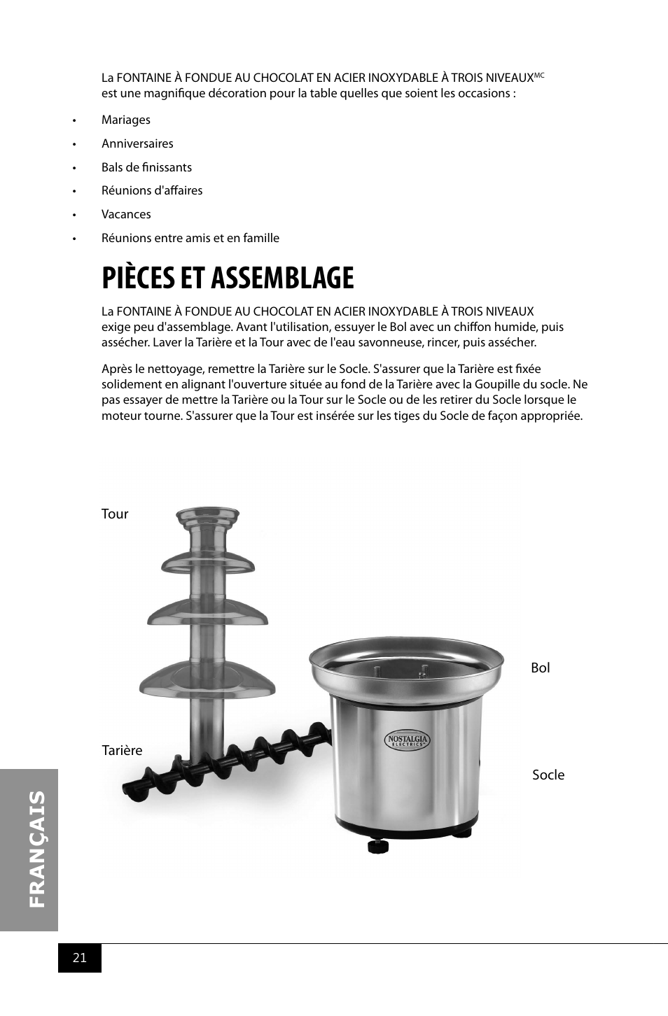 Pièces et assemblage | Nostalgia Electrics CFF986 User Manual | Page 23 / 28