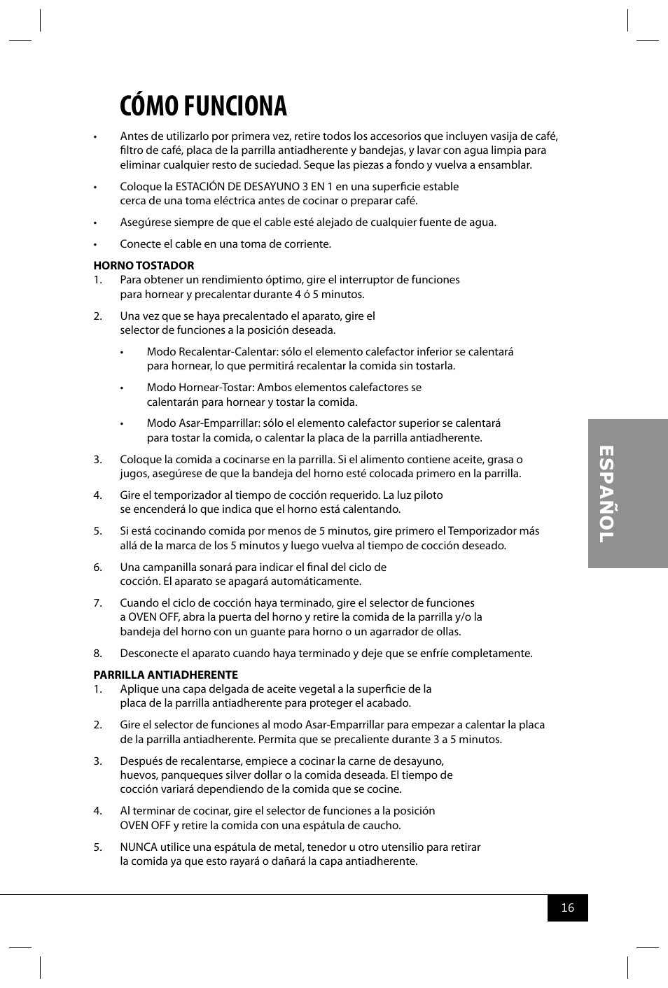 Cómo funciona | Nostalgia Electrics BSET300 SERIES User Manual | Page 18 / 31