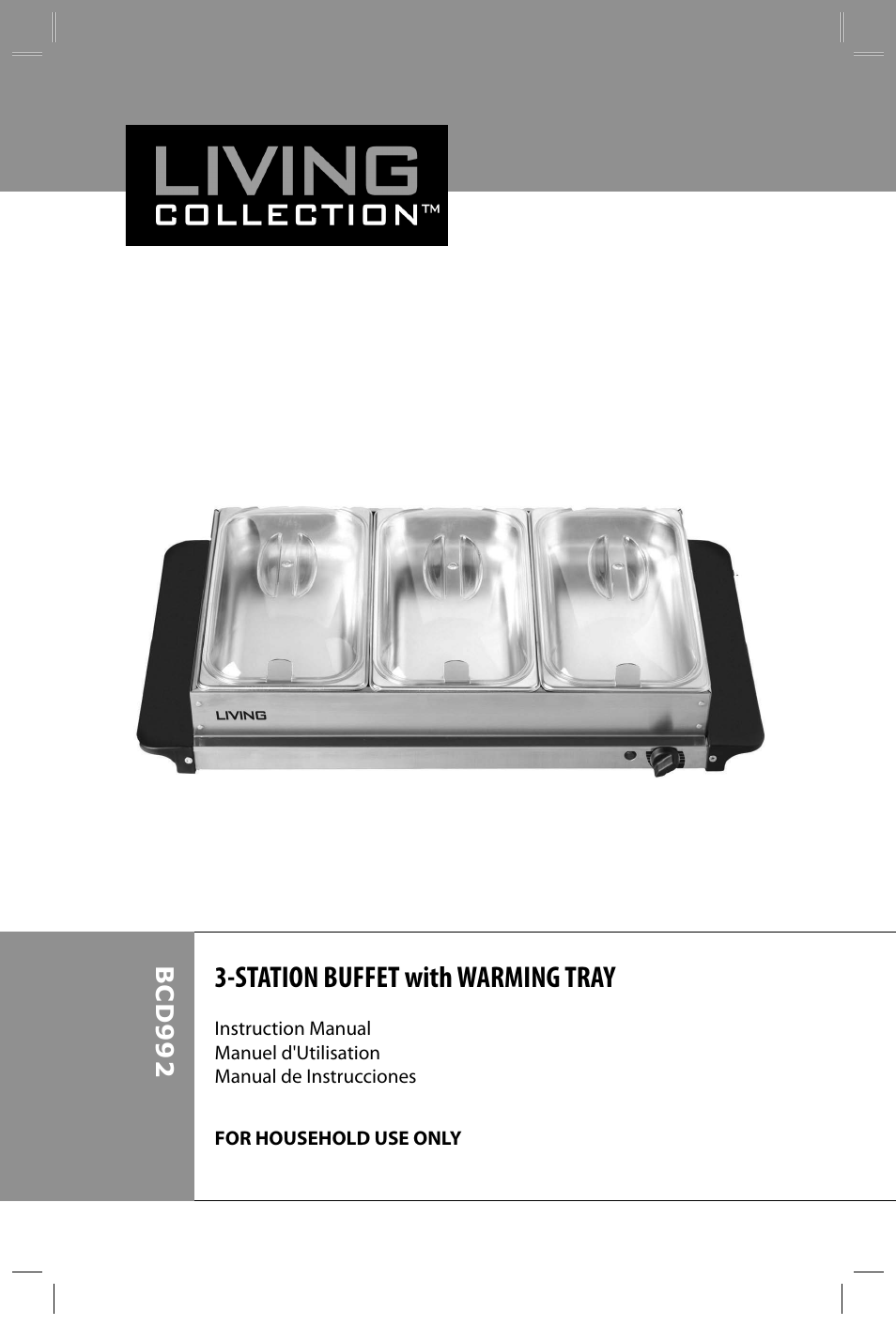 Station buffet with warming tray | Nostalgia Electrics BCD992 User Manual | Page 2 / 26