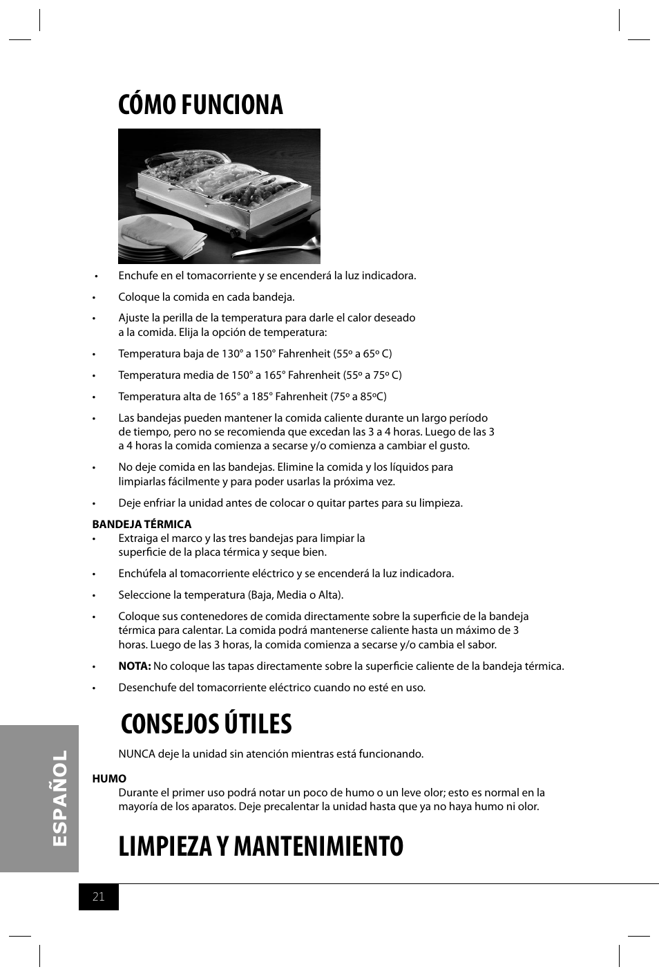 Cómo funciona, Consejos útiles, Limpieza y mantenimiento | Nostalgia Electrics BCD992 User Manual | Page 23 / 26