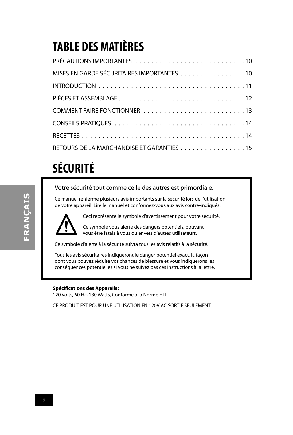 Nostalgia Electrics BCD122 User Manual | Page 11 / 26