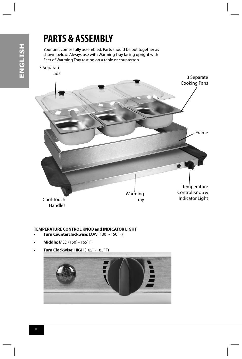 Parts & assembly, En g li s h | Nostalgia Electrics BCD122 User Manual | Page 7 / 26