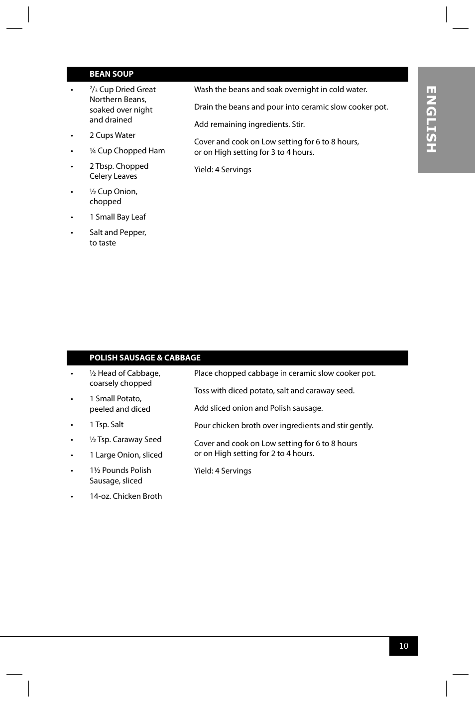 En g li s h | Nostalgia Electrics TSC150 SERIES User Manual | Page 12 / 40